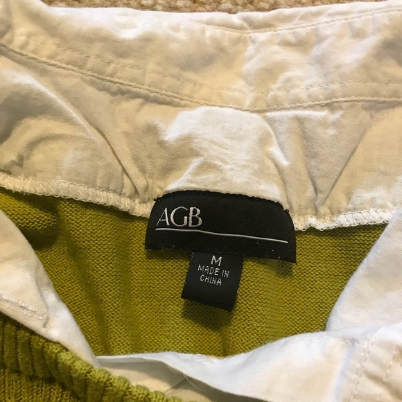 Cute Green Sweater over white button up. - Picture 3 of 3